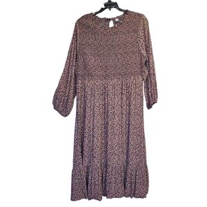 Old Navy Long Sleeve Floral Dress Navy With Pink Floral Size XXL